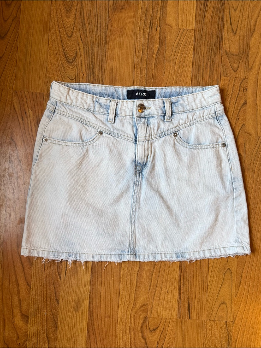 Light Wash Denim Mini Skirt - Pale Blue‎